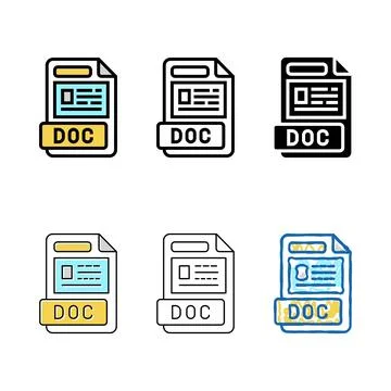 Doc concepts file format document color icon vector 스톡 일러스트