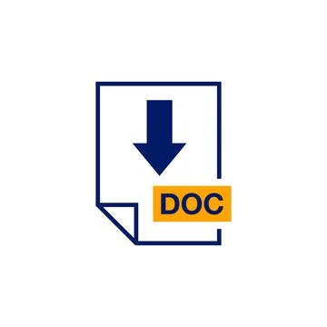 DOC Document Download Icon Vector Template Stock Illustration