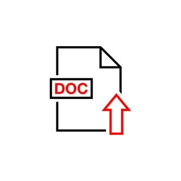 DOC Document Download Icon Vector Template Illustrazione stock