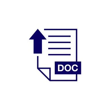 DOC Document Download Icon Vector Template 库存插图