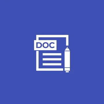 DOC document edit, vector icon Stock Illustration