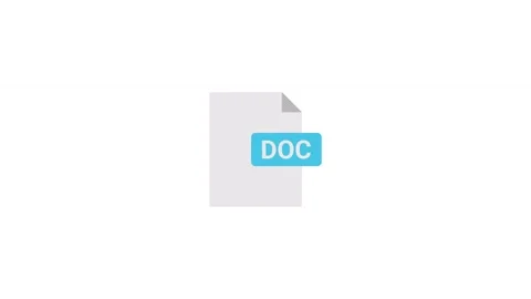 DOC Document File Icon Animation on White Background Видео 346617649