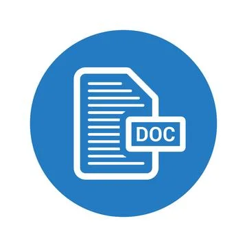 Doc, document, file icon. Illustrazione stock