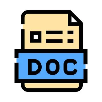 Doc document file icon representing digital information Stock Illustration