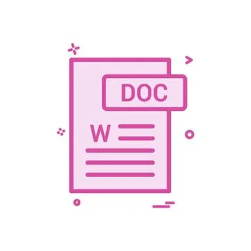 Doc document fileformat icon vector design Ilustración de archivo