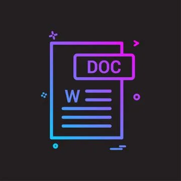 Doc document fileformat icon vector design Ilustración de archivo