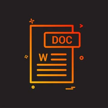 Doc document fileformat icon vector design Ilustración de archivo