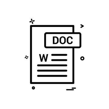 Doc document fileformat icon vector design Ilustración de archivo