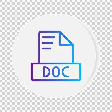 Doc document format file icon. with gradient outlines. vector illustration. 스톡 일러스트