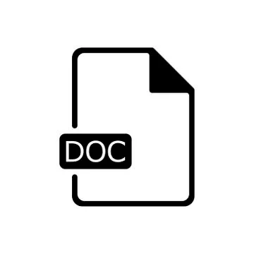Doc document outline icon. Symbol, logo illustration for mobile concept and web Stock Illustration