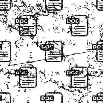 DOC document pattern, grunge, monochrome Stock Illustration