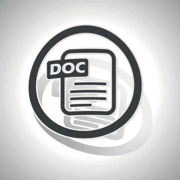 DOC document sign sticker, curved Stock Illustration