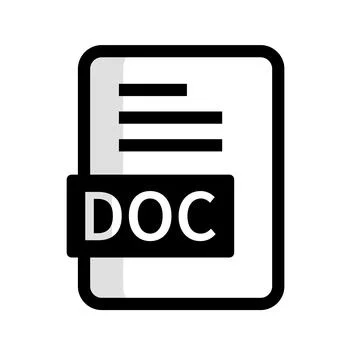DOC extension file icon. Document file. Vector. 库存插图