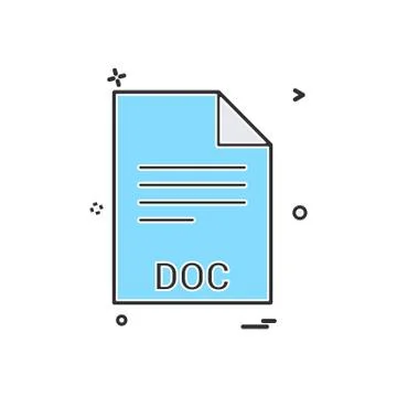 Doc file file extension file format icon vector design Illustrazione stock