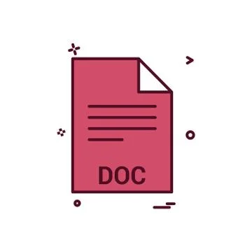 Doc file file extension file format icon vector design Illustrazione stock
