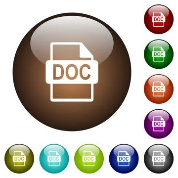 DOC file format color glass buttons イラスト素材