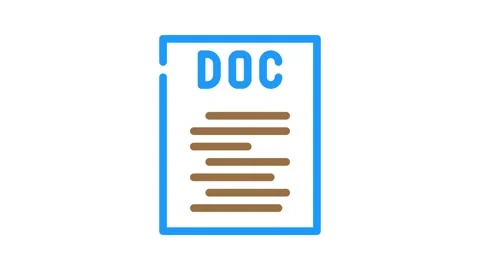 Doc file format document color icon animation Stock Footage 327271800
