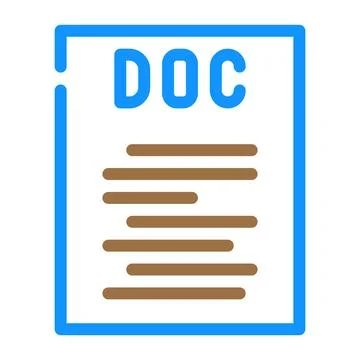 Doc file format document color icon vector illustration Illustrazione stock