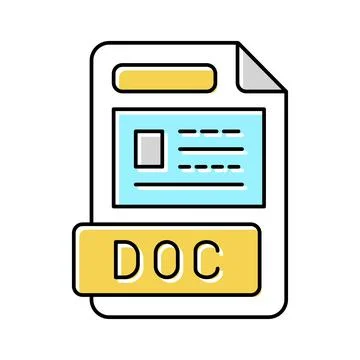 Doc file format document color icon vector illustration Illustrazione stock