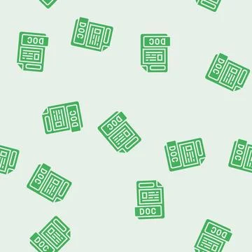 Doc file format document glyph seamless pattern Illustrazione stock