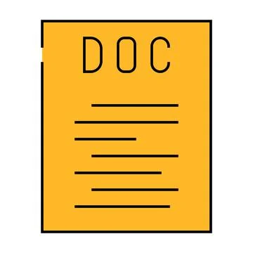 Doc file format document icon color illustration Illustrazione stock