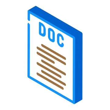 Doc file format document isometric icon vector illustration 스톡 일러스트