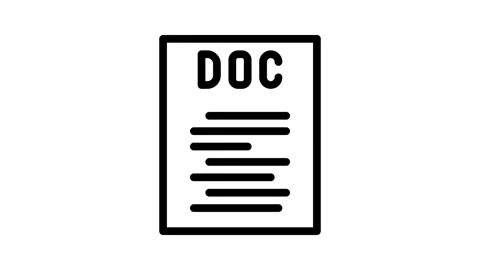 Doc file format document line icon animation Stock Footage 326766295