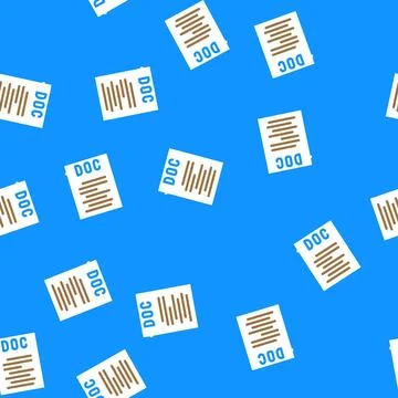 Doc file format document vector seamless pattern Illustrazione stock