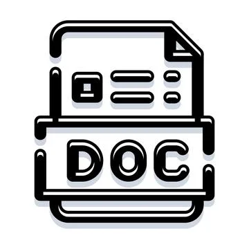 Doc file format folder data icon Stock Illustration