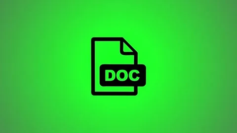 Doc file format icon animation motion graphics on green screen background Stock Footage 346491033