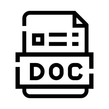 Doc file format icon displaying text document symbol 스톡 일러스트