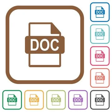 DOC file format simple icons Stock Illustration