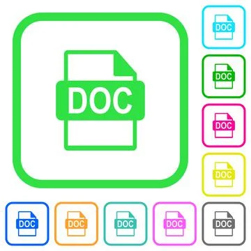 DOC file format vivid colored flat icons icons Illustrazione stock