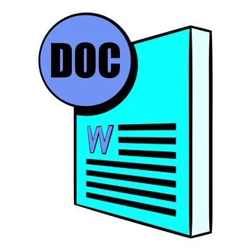 DOC file icon cartoon Stock Illustration