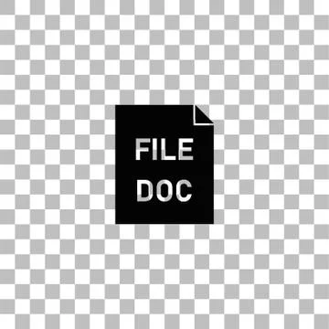 DOC file icon flat Stock Illustration
