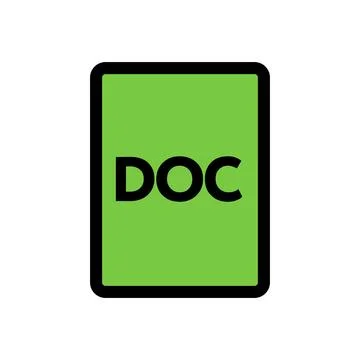 Doc file icon line isolated on white background. Black flat thin icon on mo.. Stock Illustration