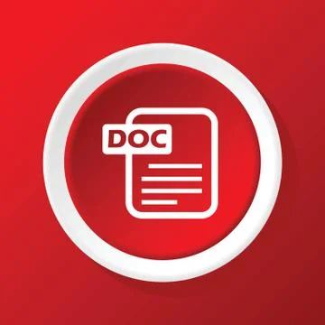 Doc file icon on red Stock Illustration
