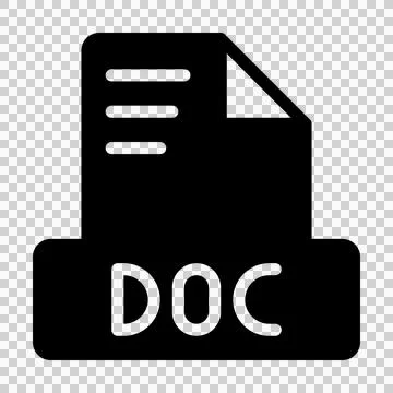 Doc file icon simple design solid style. document text file icon, vector illustr Illustrazione stock