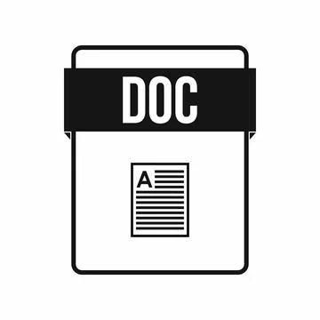 DOC file icon, simple style Stock Illustration