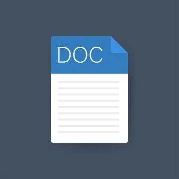 DOC file icon. Spreadsheet document type. Modern flat design graphic illustra 스톡 일러스트
