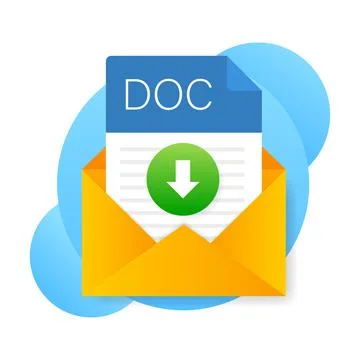 DOC file icon. Spreadsheet document type. Modern flat design graphic Illustrazione stock