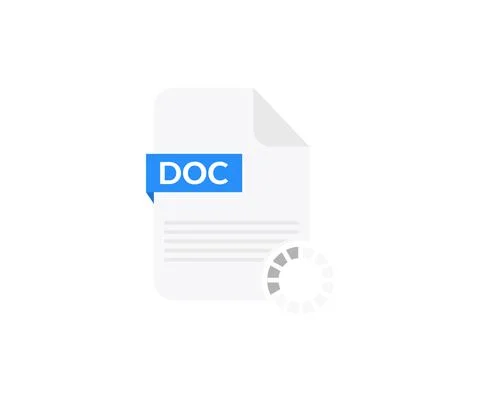 DOC file logo design. DOC files document concept. Stock Illustration