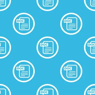 DOC file sign blue pattern Stock Illustration