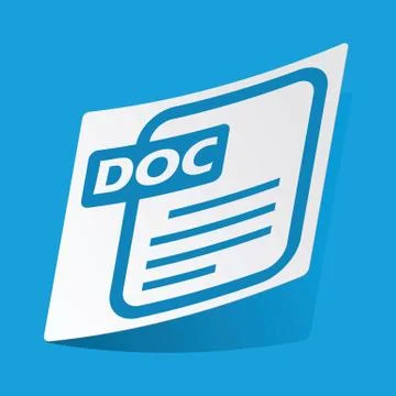 DOC file sticker Stock Illustration