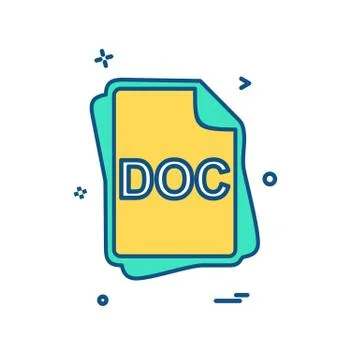 DOC file type icon design vector Stock Illustration