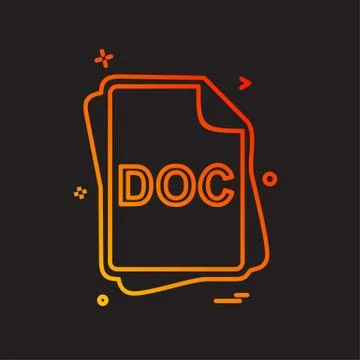 DOC file type icon design vector 스톡 일러스트