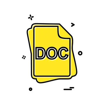 DOC file type icon design vector Ilustración de archivo