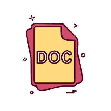 DOC file type icon design vector Ilustración de archivo