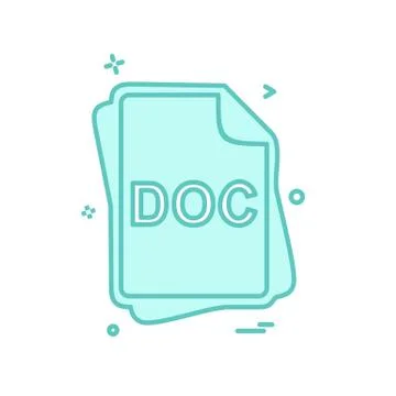 DOC file type icon design vector Stock Illustration