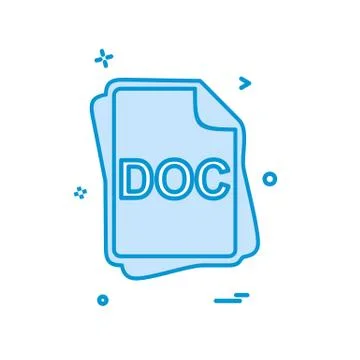 DOC file type icon design vector Ilustración de archivo